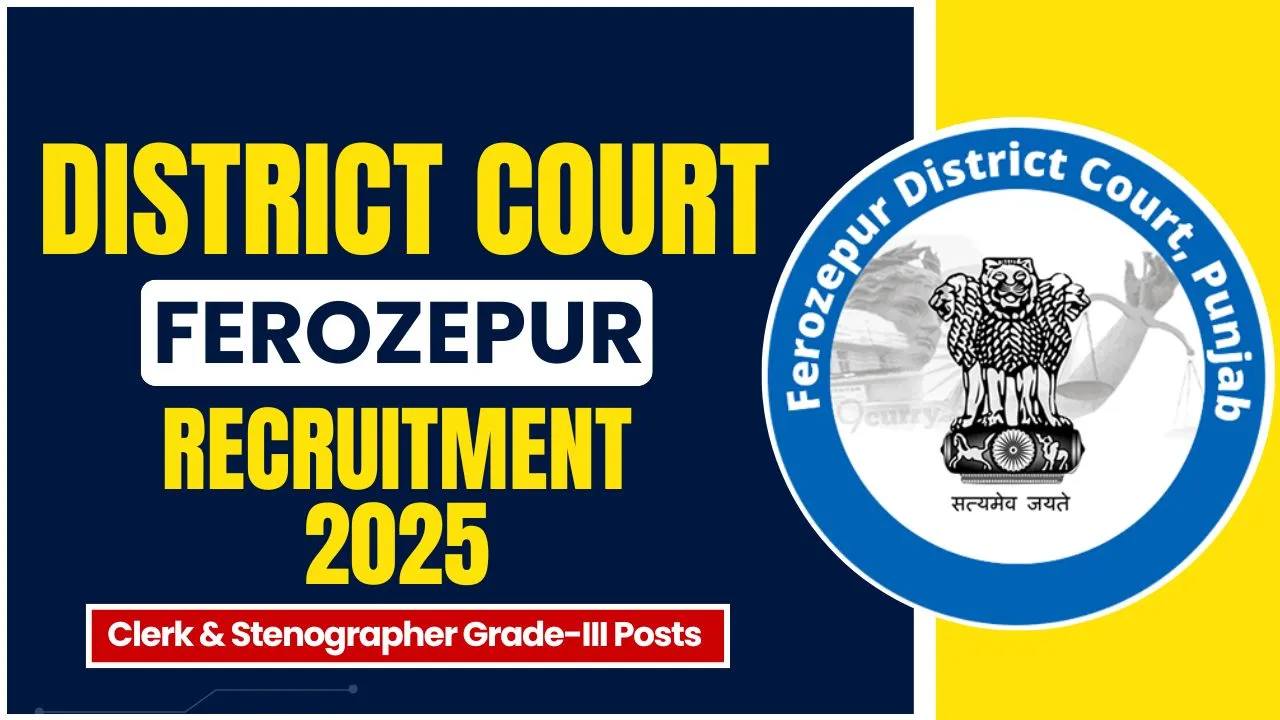 District Court Ferozepur Recruitment 2025